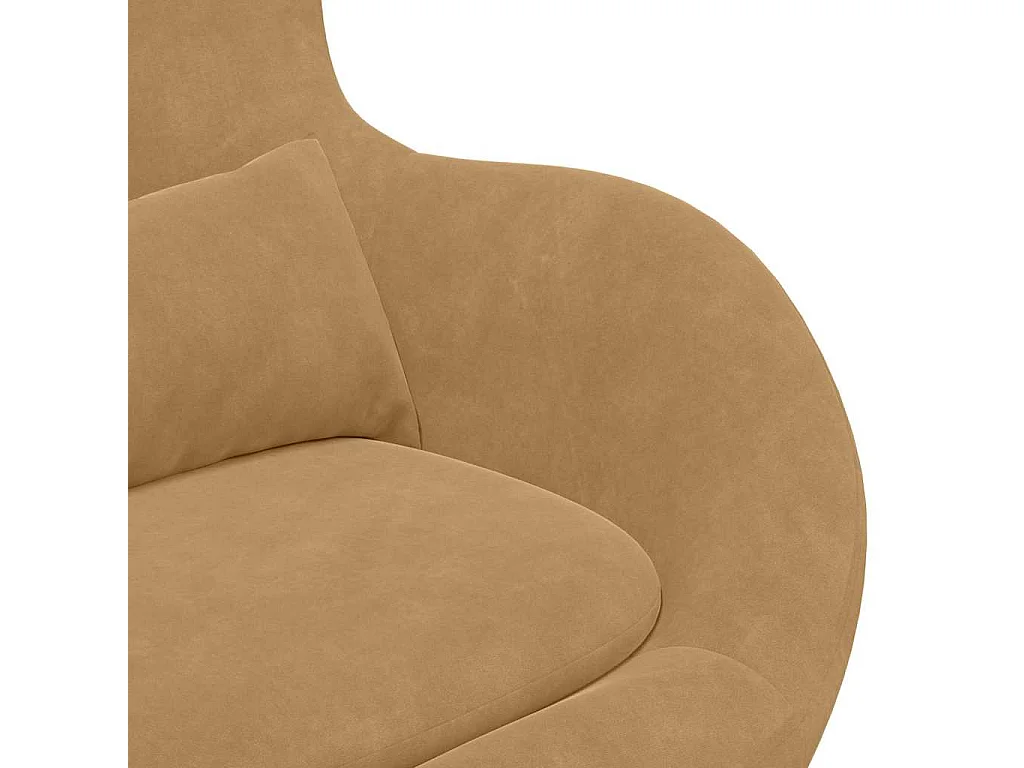 Fauteuil de Salon-Chaise-Fauteuil œuf avec repose-pieds Marron 63x73x90 cm Velours SHL3628