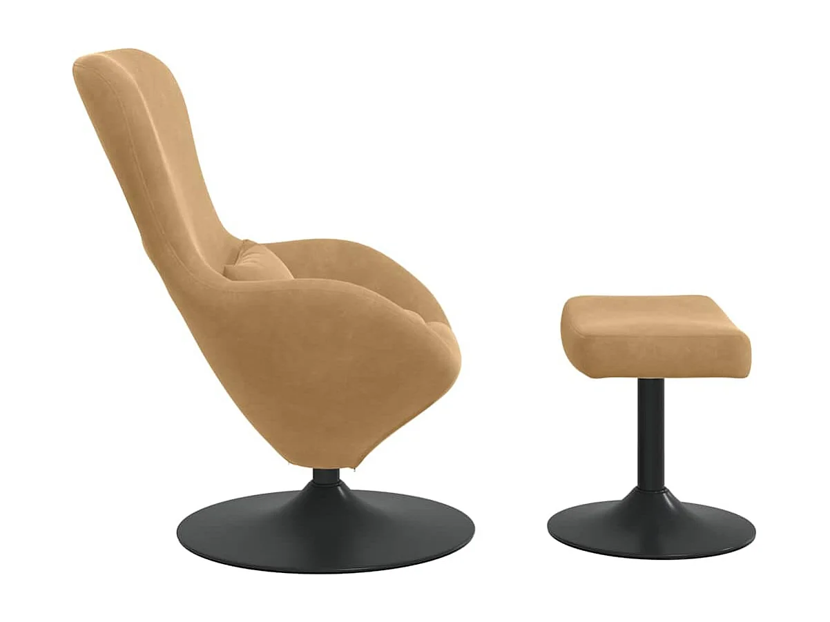 Egg Chair met Voetsteun Bruin 63 x 73 x 90 cm Fluweel