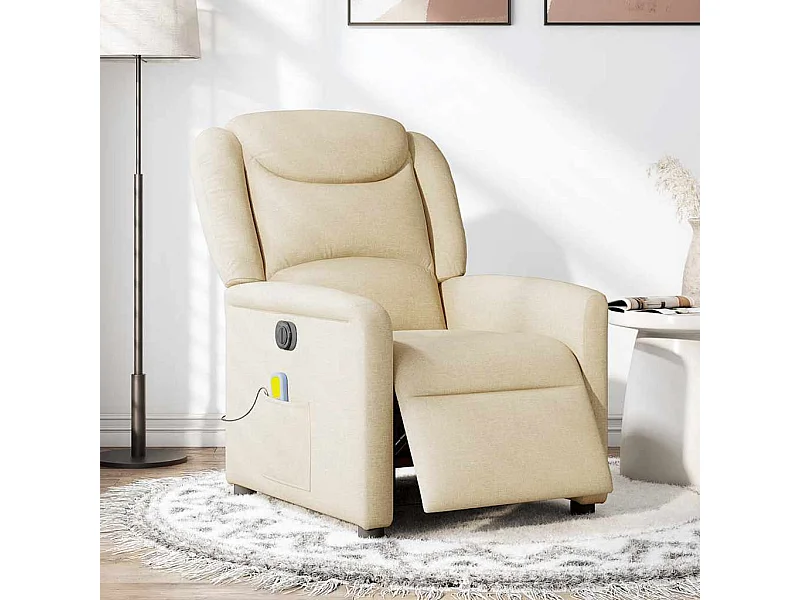 Sillón de relax | Sillón reclinable de masaje eléctrico tela color crema SHL7899