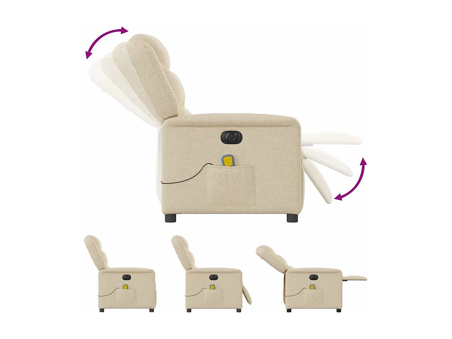 Sillón de relax | Sillón reclinable de masaje eléctrico tela color crema SHL7899