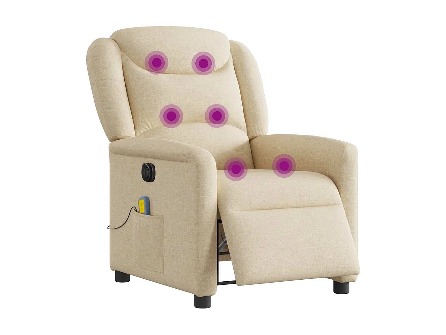 Fauteuil inclinable électrique-Chaise de relax-Fauteuil de Massage crème tissu SHL2729