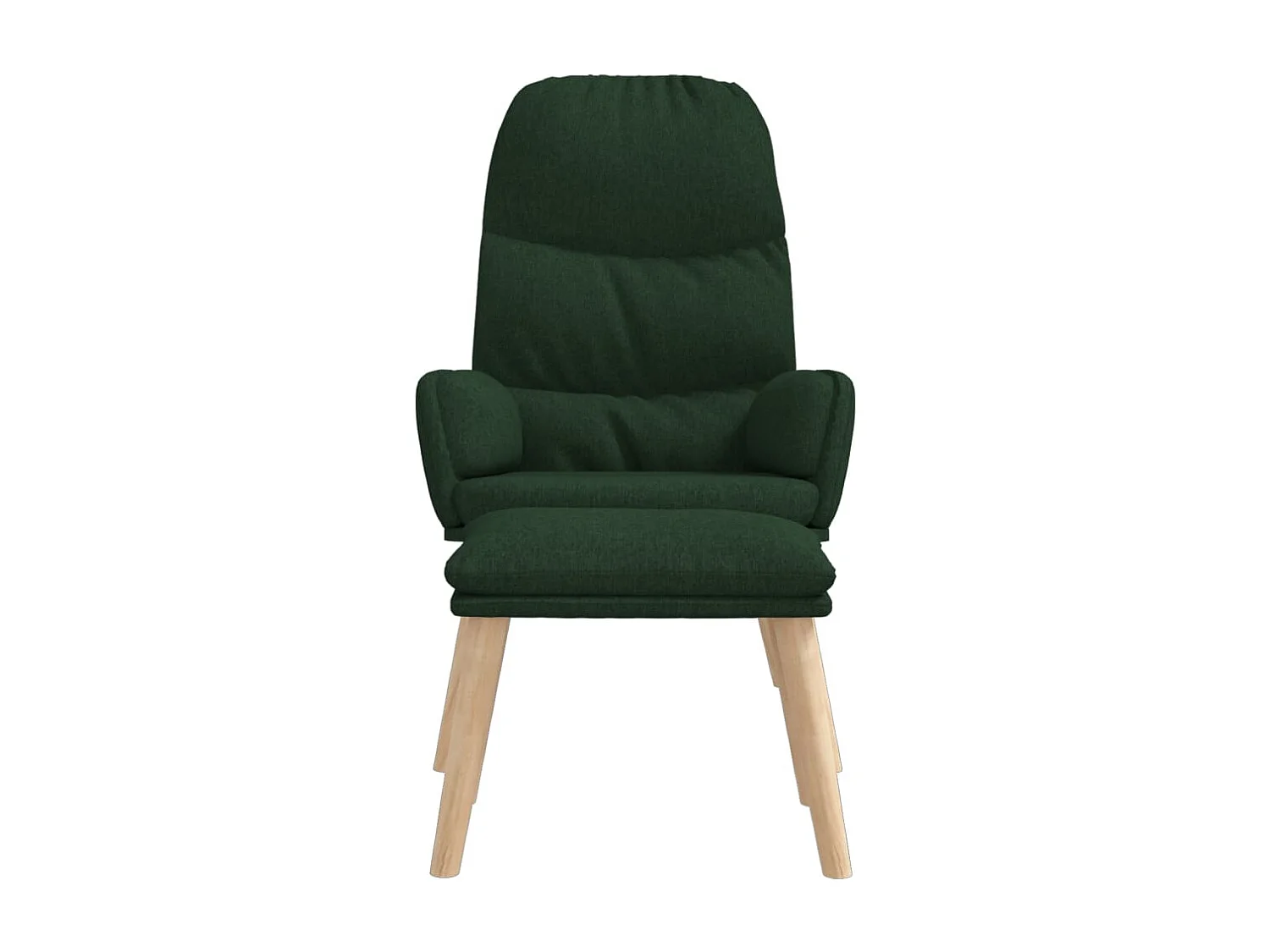 Chaise de relaxation moderne avec tabouret-Fauteuil de Salon Vert foncé Tissu SHL5301