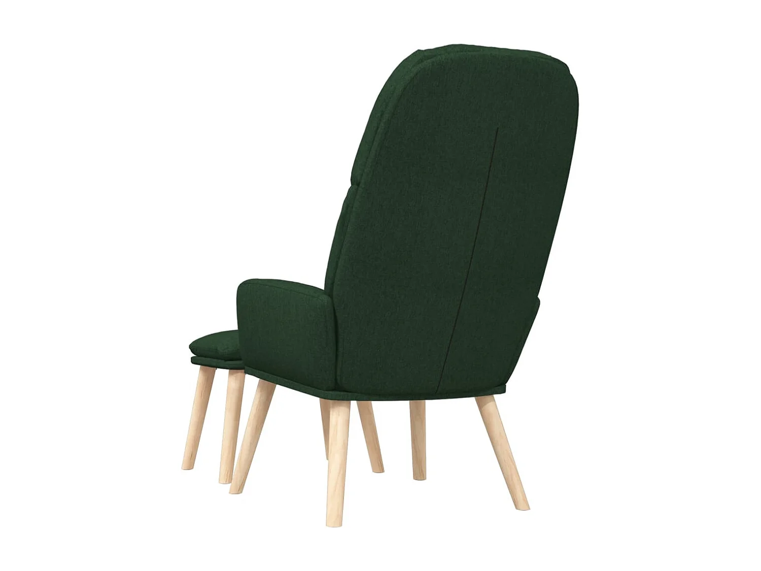Chaise de relaxation moderne avec tabouret-Fauteuil de Salon Vert foncé Tissu SHL5301
