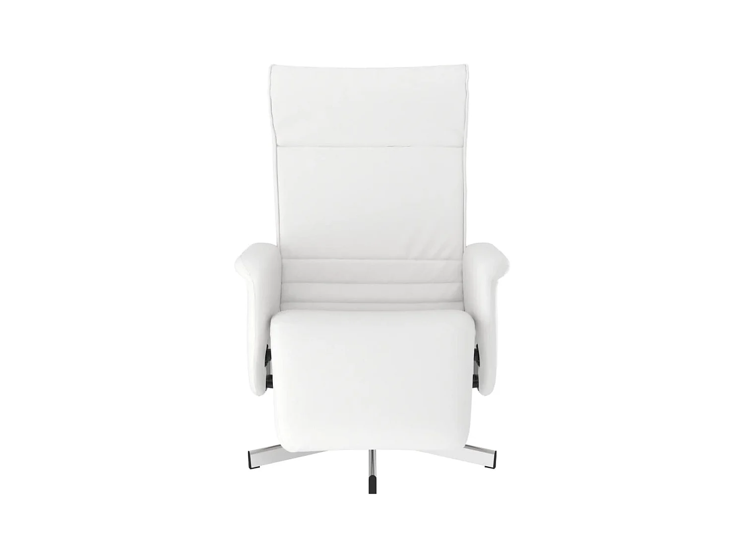 Sillón de relax | Sillón reclinable con reposapiés cuero sintético blanco SHL8142