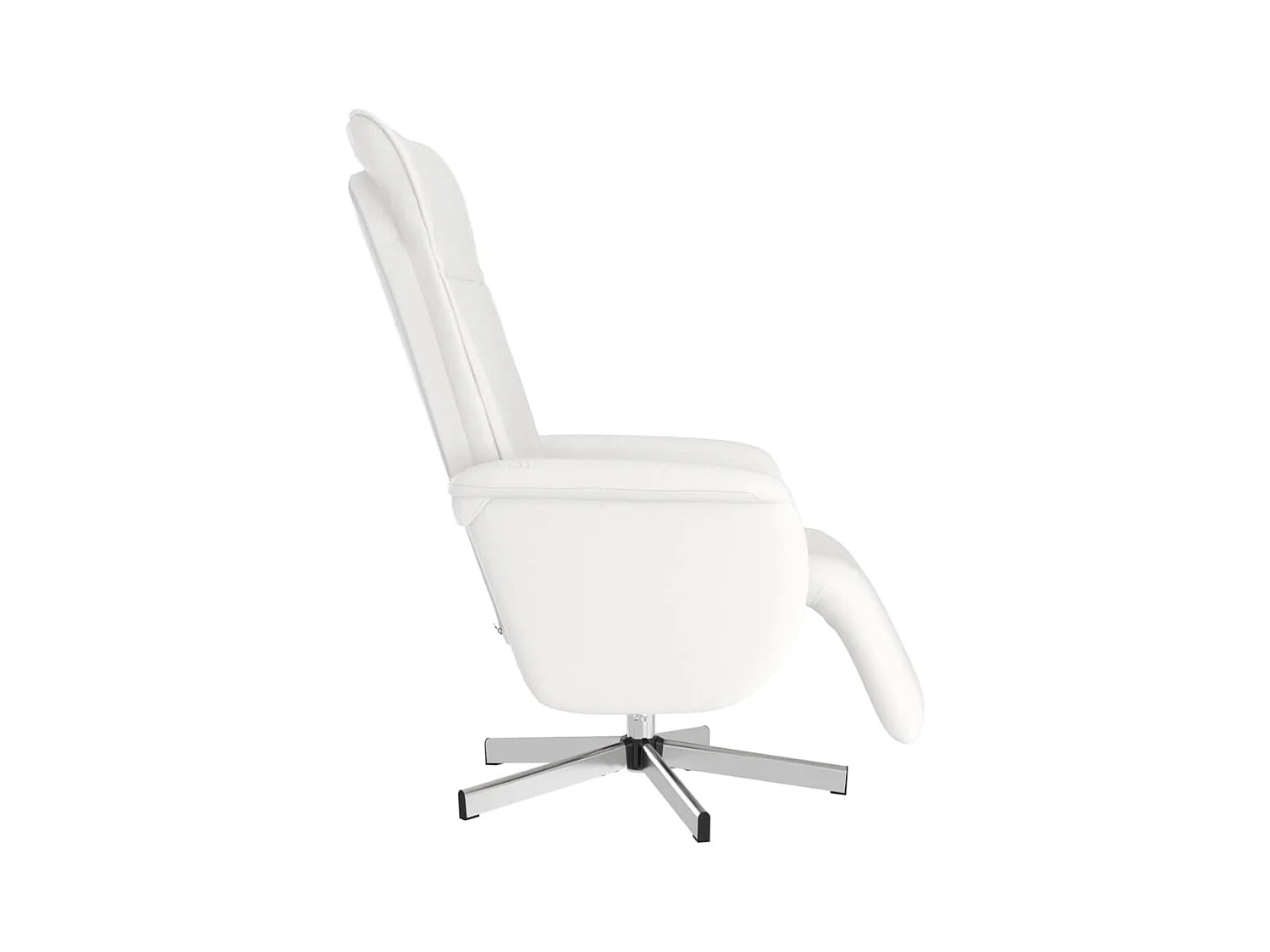 Sillón de relax | Sillón reclinable con reposapiés cuero sintético blanco SHL8142