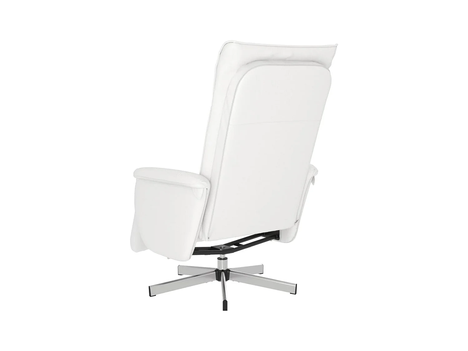 Sillón de relax | Sillón reclinable con reposapiés cuero sintético blanco SHL8142