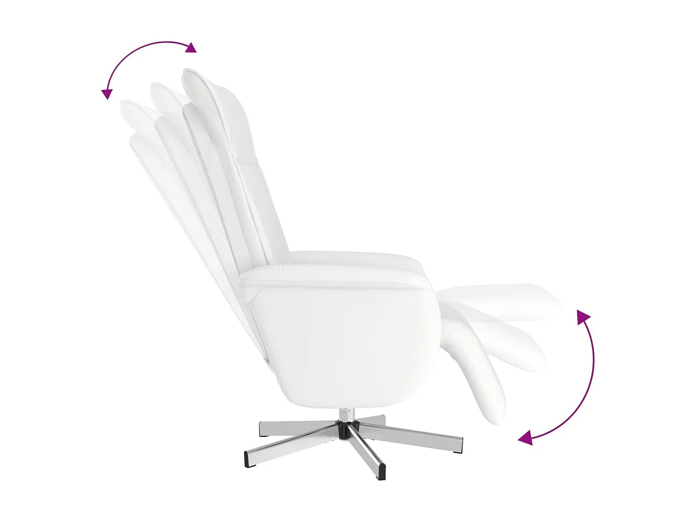 Sillón de relax | Sillón reclinable con reposapiés cuero sintético blanco SHL8142