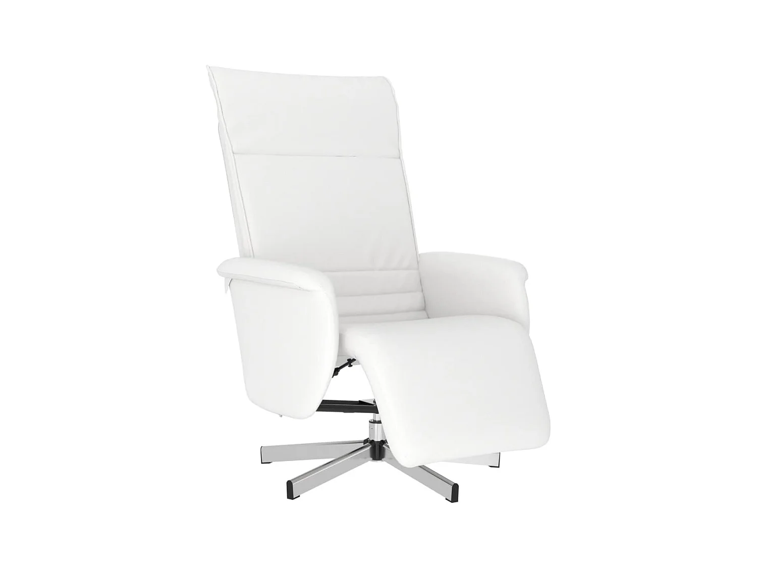 Fauteuil inclinable-Fauteuil salon avec repose-pieds blanc similicuir SHL5114