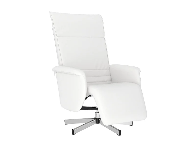 Relaxstoel | Fauteuil | Bureaustoel verstelbaar met voetensteun kunstleer wit