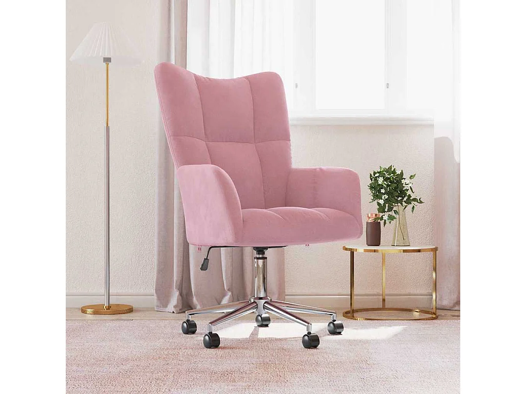 Relaxsessel | Lounge Sessel Rosa Samt SHL39549