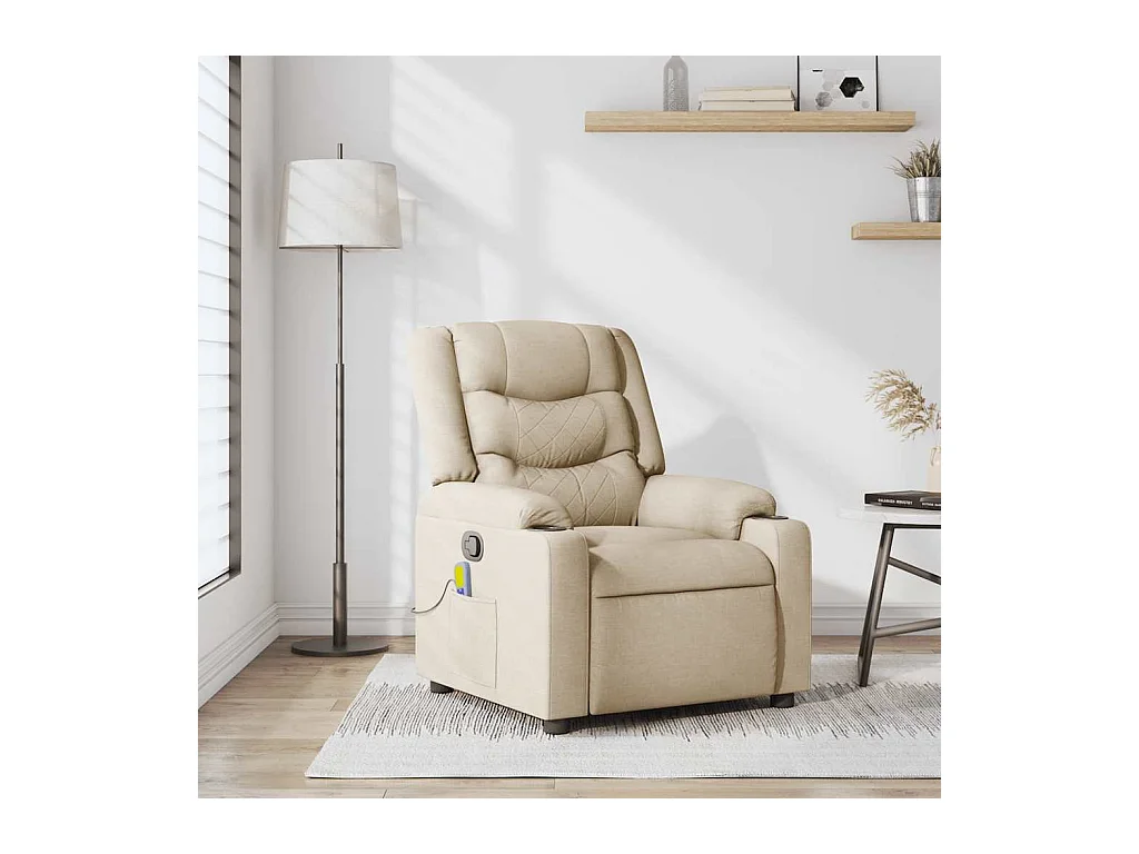 Sillón de salón | Silla | Sillón de masaje reclinable de tela crema SHL9127