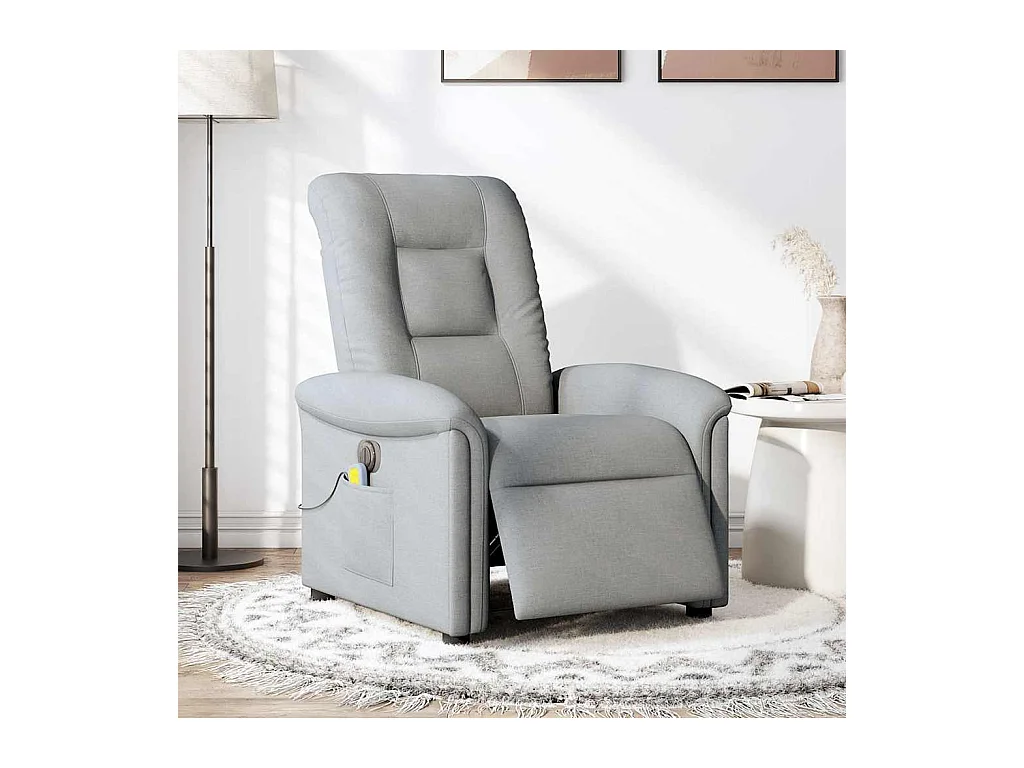 Sillón de relax | Sillón reclinable de masaje eléctrico tela gris claro SHL6126