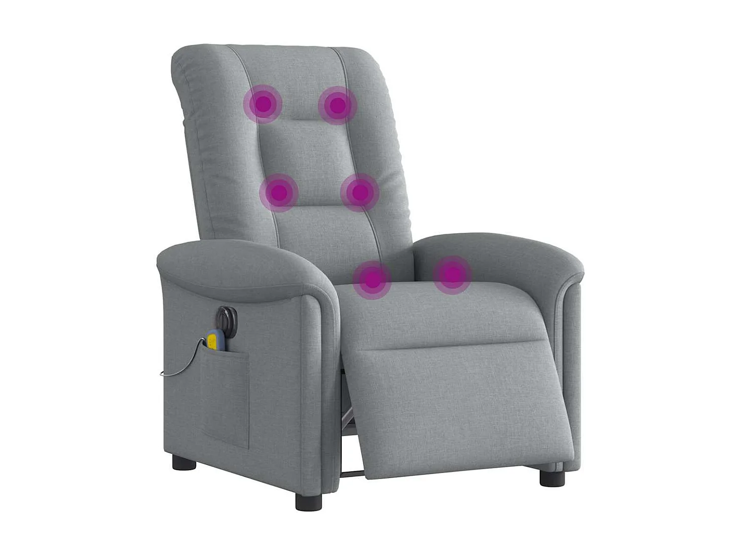 Fauteuil inclinable électrique-Fauteuil de massage de Salon gris clair tissu SHL3386