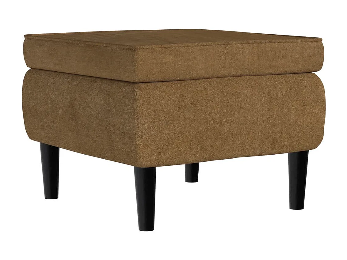 Fauteuil Salon-Chaise de relax-Fauteuil à oreilles avec tabouret marron velours SHL2624