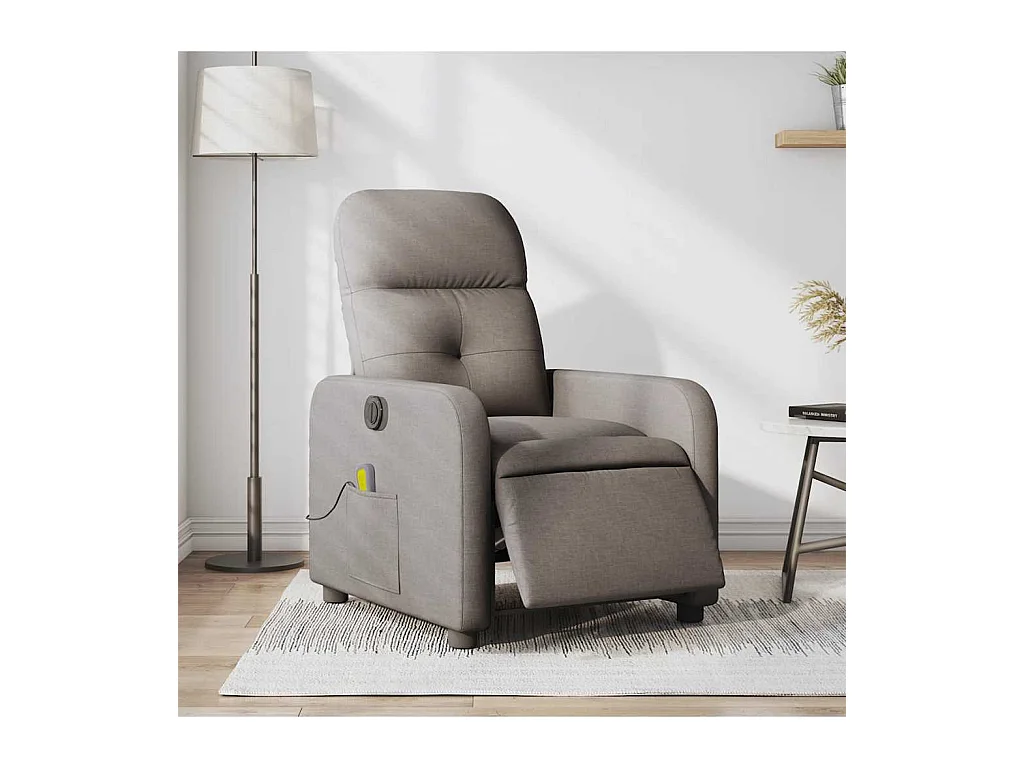 Sillón de relax | Sillón reclinable de masaje eléctrico tela gris taupe SHL4393