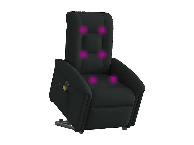 Sillón de relax | Sillón reclinable de masaje elevable tela negro SHL8330