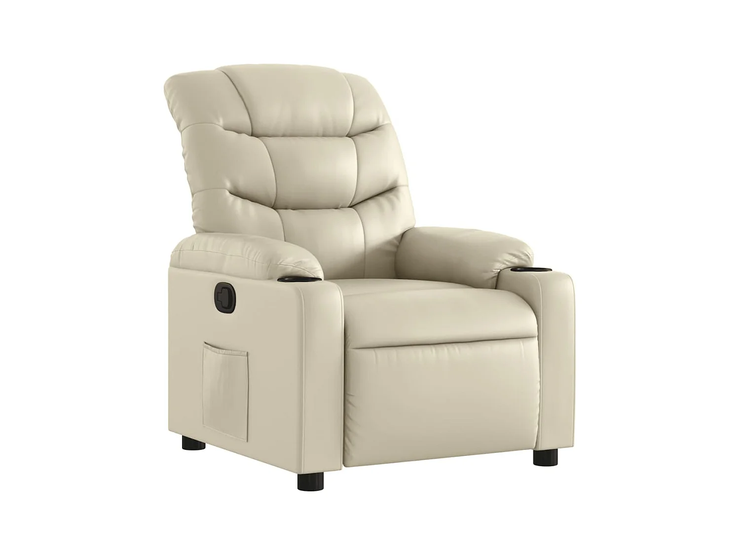 Fauteuil inclinable-Chaise-Fauteuil salon Crème Similicuir SHL4266