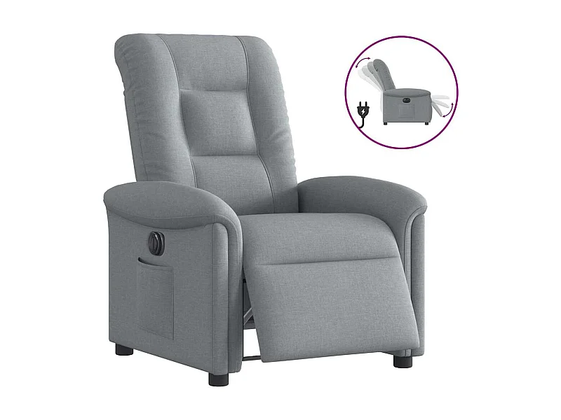 Relaxsessel Elektrisch | Lounge Sessel indoor Hellgrau Stoff SHL19762