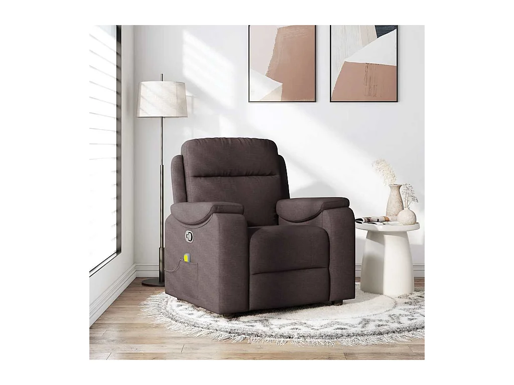 Sillón de salón | Silla | Sillón de masaje reclinable de tela marrón oscuro SHL8809