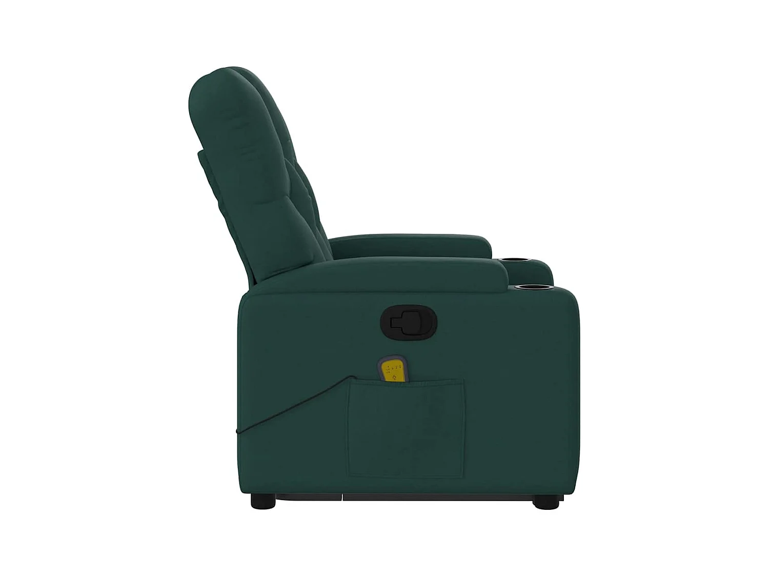 Silla de masaje reclinable de pie de tela verde oscura SHL7630