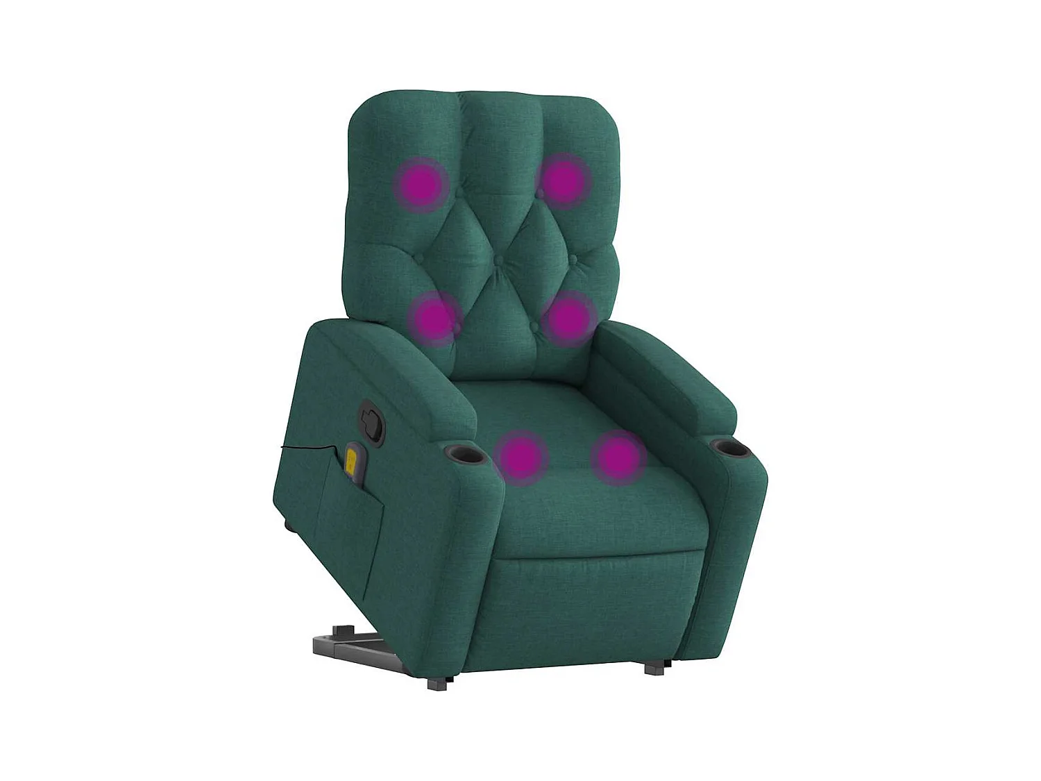 Silla de masaje reclinable de pie de tela verde oscura SHL7630