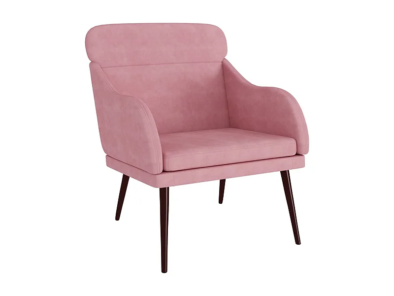 Sillón de salón | Silla de relax | Sillón de terciopelo rosa 63x76x80 cm SHL7390
