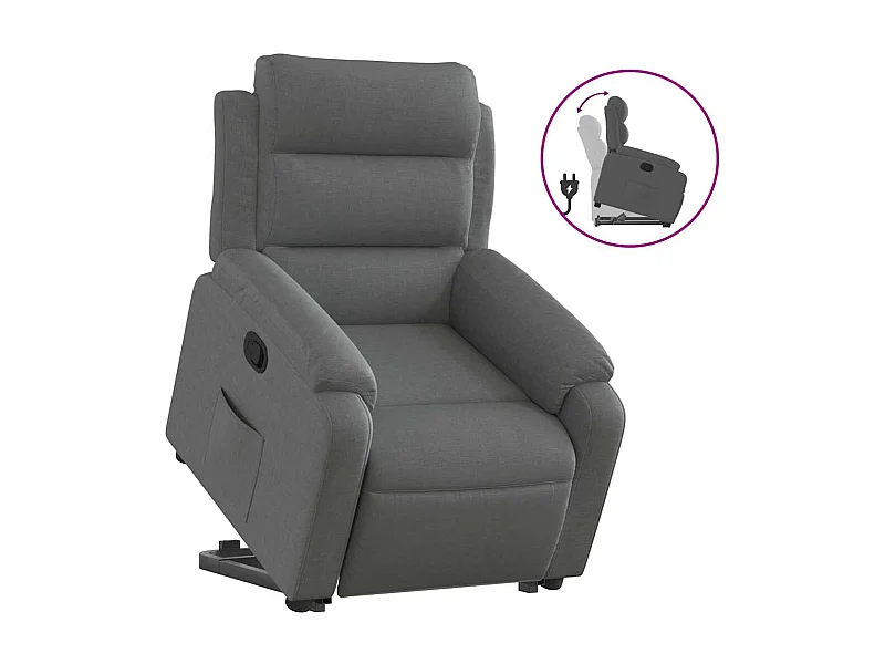Sillón de relax | Silla | Sillón reclinable elevable de tela gris oscuro SHL4891