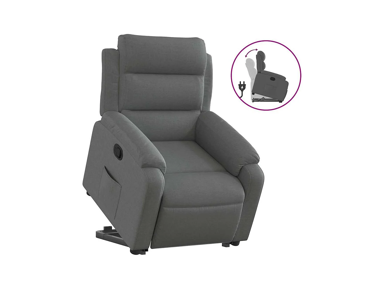 Fauteuil inclinable-Chaise de relax-Fauteuil salon Gris foncé Tissu SHL3290