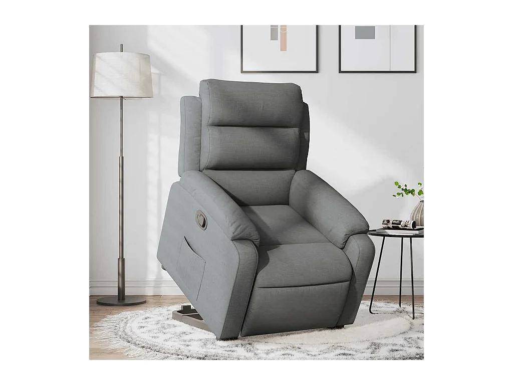 Sillón de relax | Silla | Sillón reclinable elevable de tela gris oscuro SHL4891