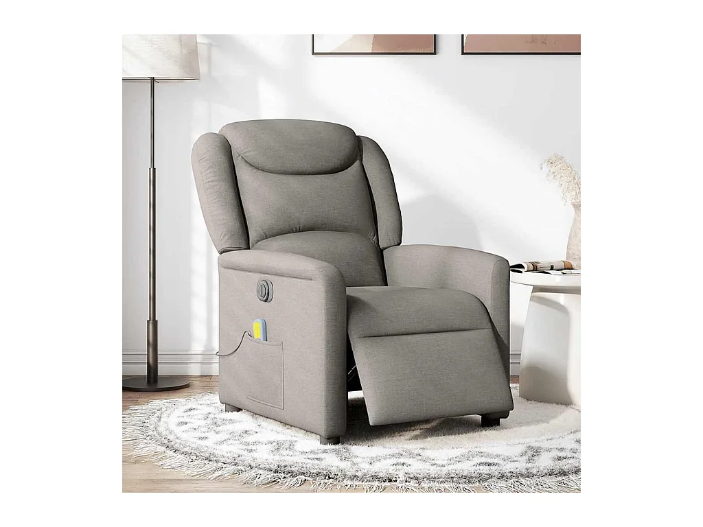 Sillón de relax | Sillón reclinable de masaje eléctrico tela gris taupe SHL6440