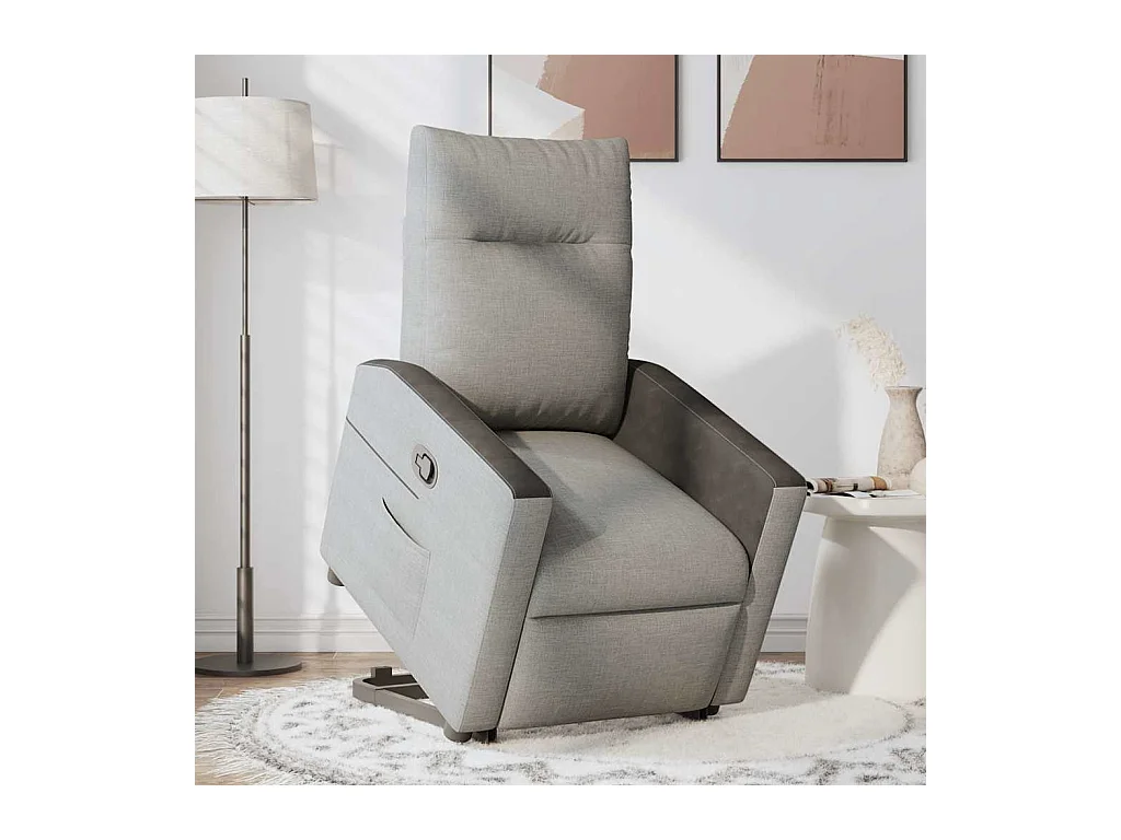 Poltrona Confortável | Poltrona reclinável elevatória tecido cinzento-nublado SHL106104