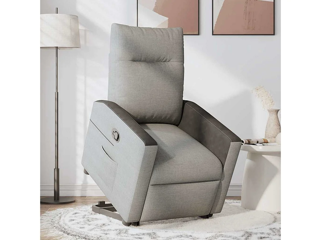 Fauteuil inclinable-Chaise de relax-Fauteuil TV gris nuage tissu SHL4431