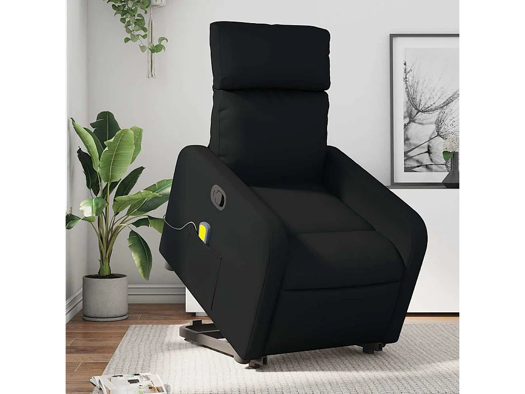 Fauteuil inclinable-Chaise de relax-Fauteuil de Massage Noir Similicuir SHL5016