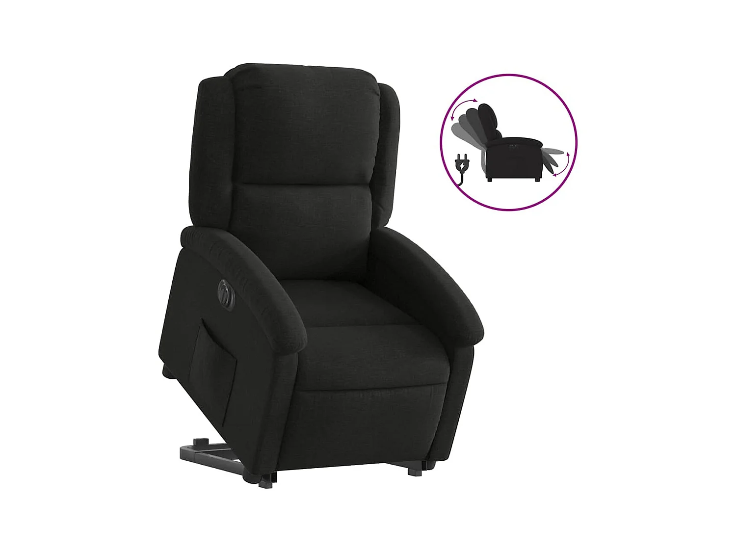 Silla de relax | Sillón eléctrico reclinable elevable de tela negro SHL6923