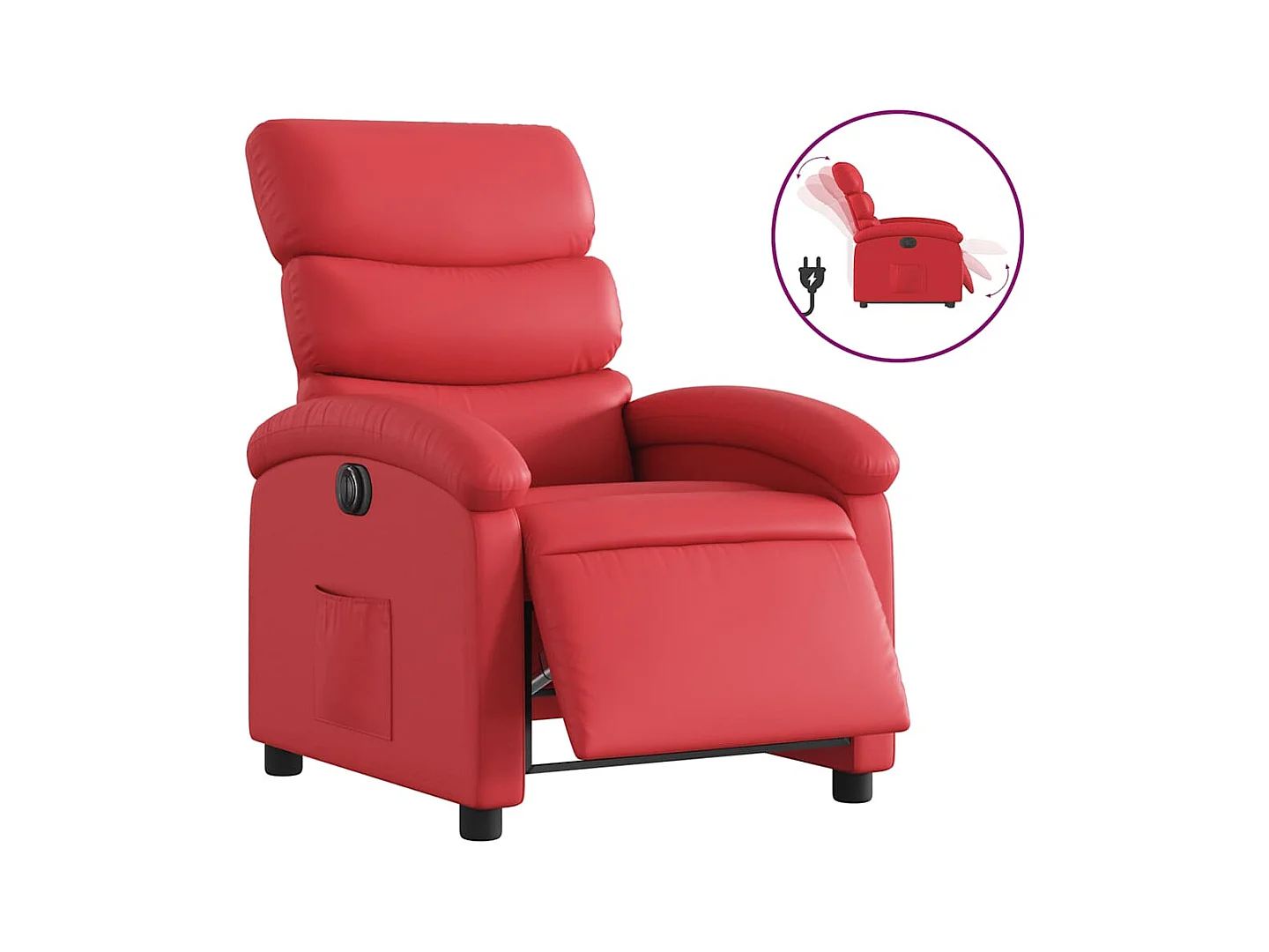 Fauteuil inclinable électrique-Chaise de relax-Fauteuil TV Rouge Similicuir SHL934