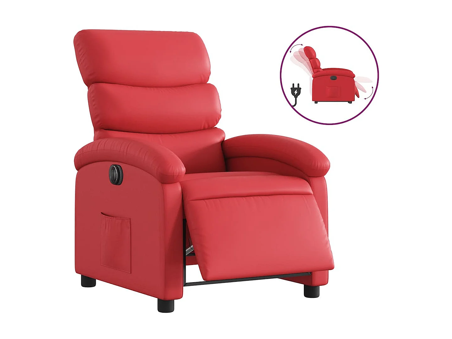 Fauteuil inclinable électrique-Chaise de relax-Fauteuil TV Rouge Similicuir SHL934