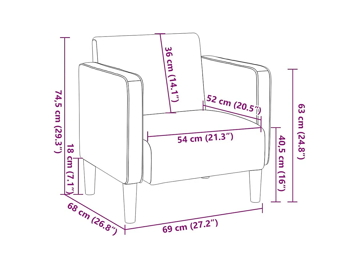Poltrona | Cadeira Relax com apoio de braços 54 cm tecido corduroy SHL519919