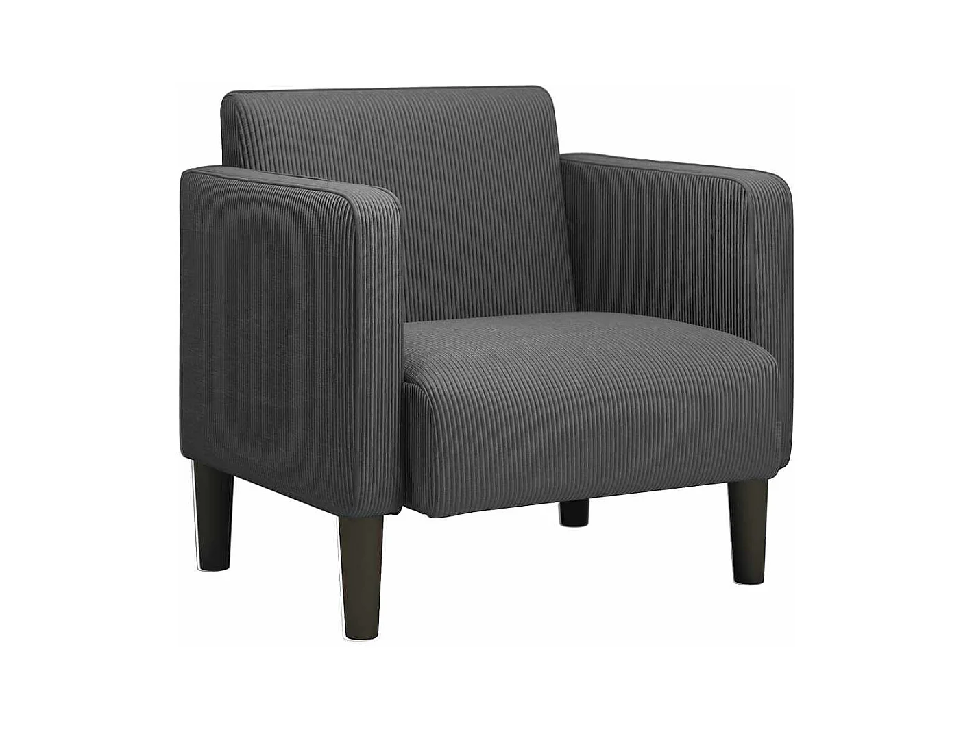 Fauteuil Salon | Canapé-chaise accoudoirs gris foncé 54 cm tissu velours côtelé SHL4249