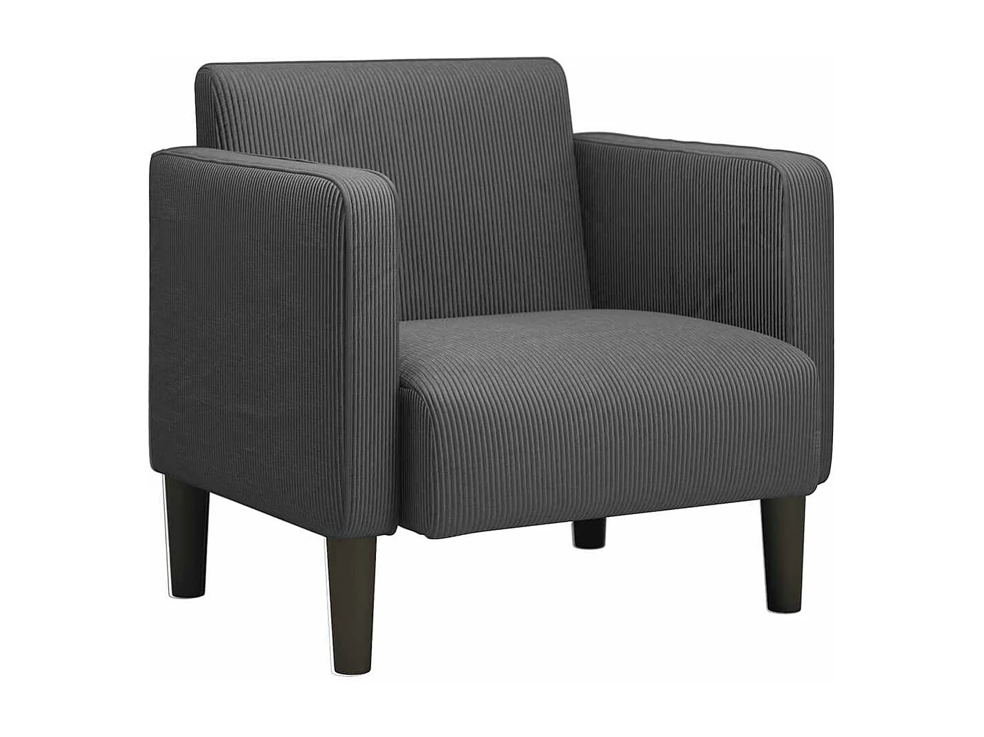 Fauteuil Salon | Canapé-chaise accoudoirs gris foncé 54 cm tissu velours côtelé SHL4249