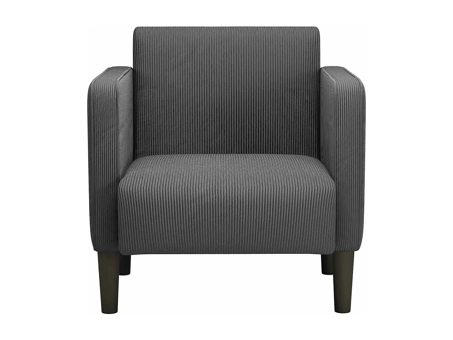 Fauteuil Salon | Canapé-chaise accoudoirs gris foncé 54 cm tissu velours côtelé SHL4249