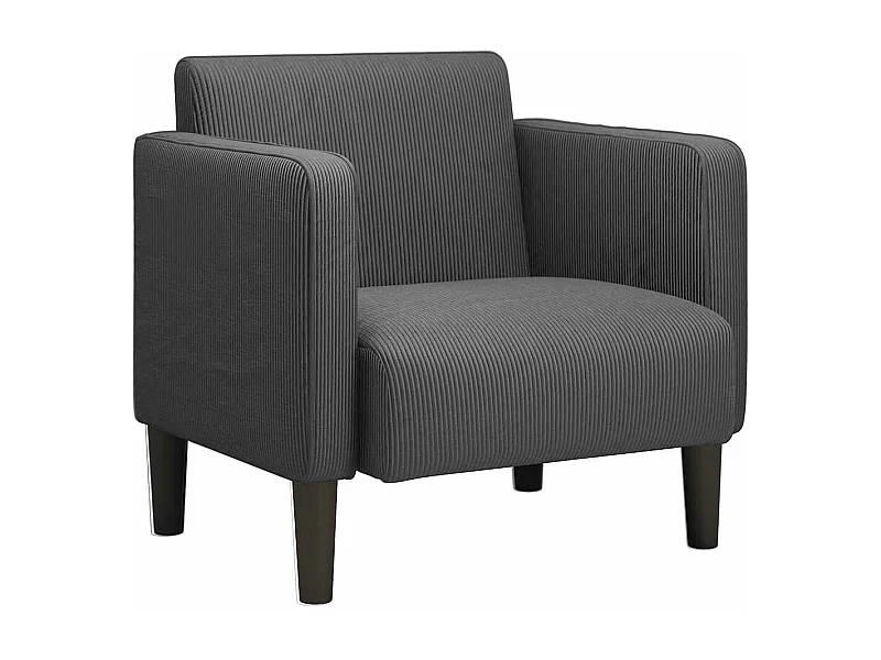 Fauteuil Salon | Canapé-chaise accoudoirs gris foncé 54 cm tissu velours côtelé SHL4249
