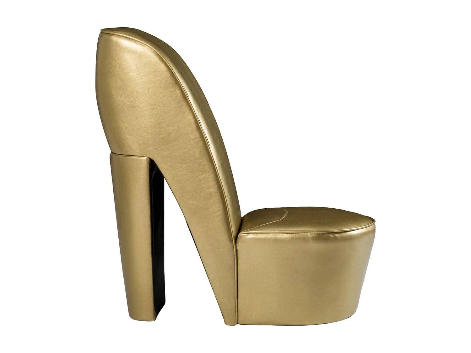 Fauteuil de salon-Chaise en forme de chaussure à talon haut Doré Similicuir SHL1483