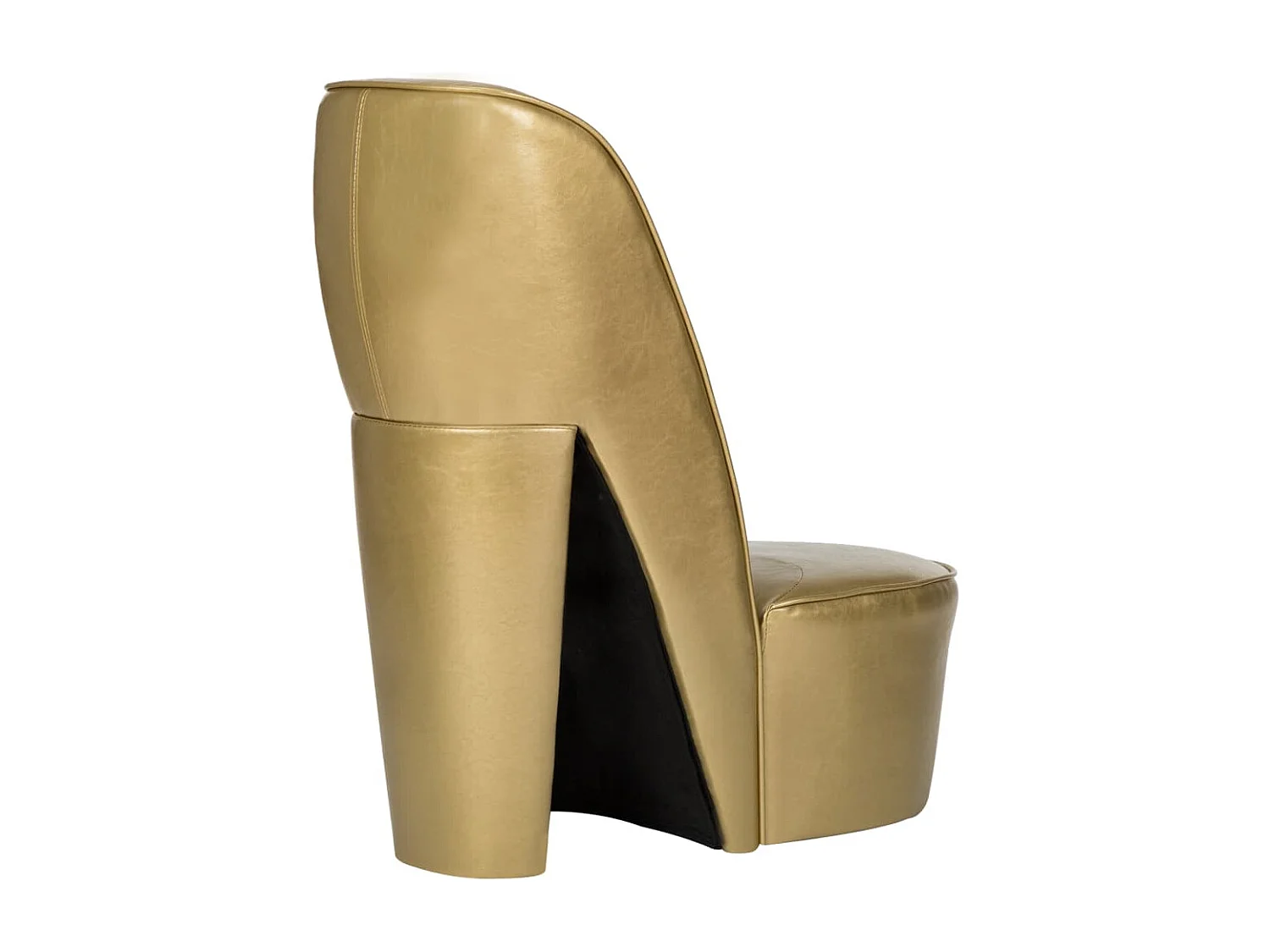 Fauteuil de salon-Chaise en forme de chaussure à talon haut Doré Similicuir SHL1483