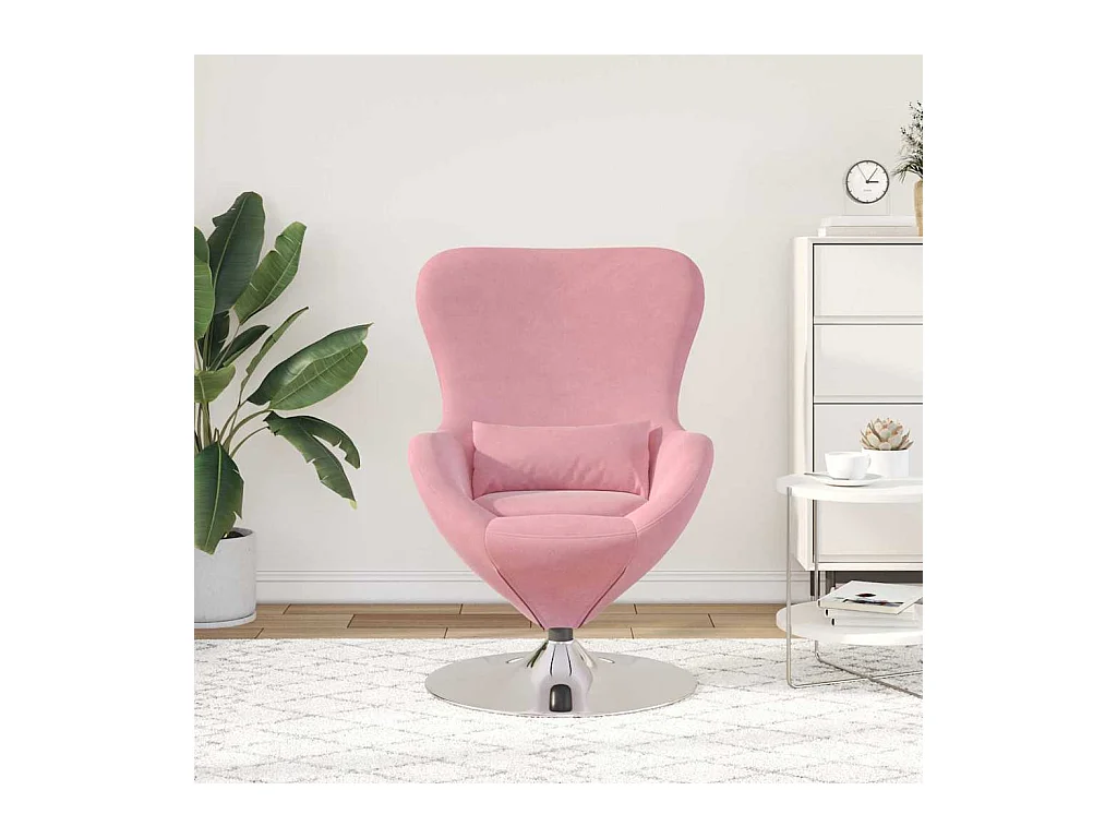 Sillón de relax | Sillón huevo Rosa 63x73x90 cm Terciopelo SHL4147