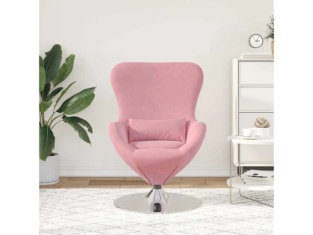 Chaise de Salon-Fauteuil œuf Rose 63x73x90 cm Velours SHL3641