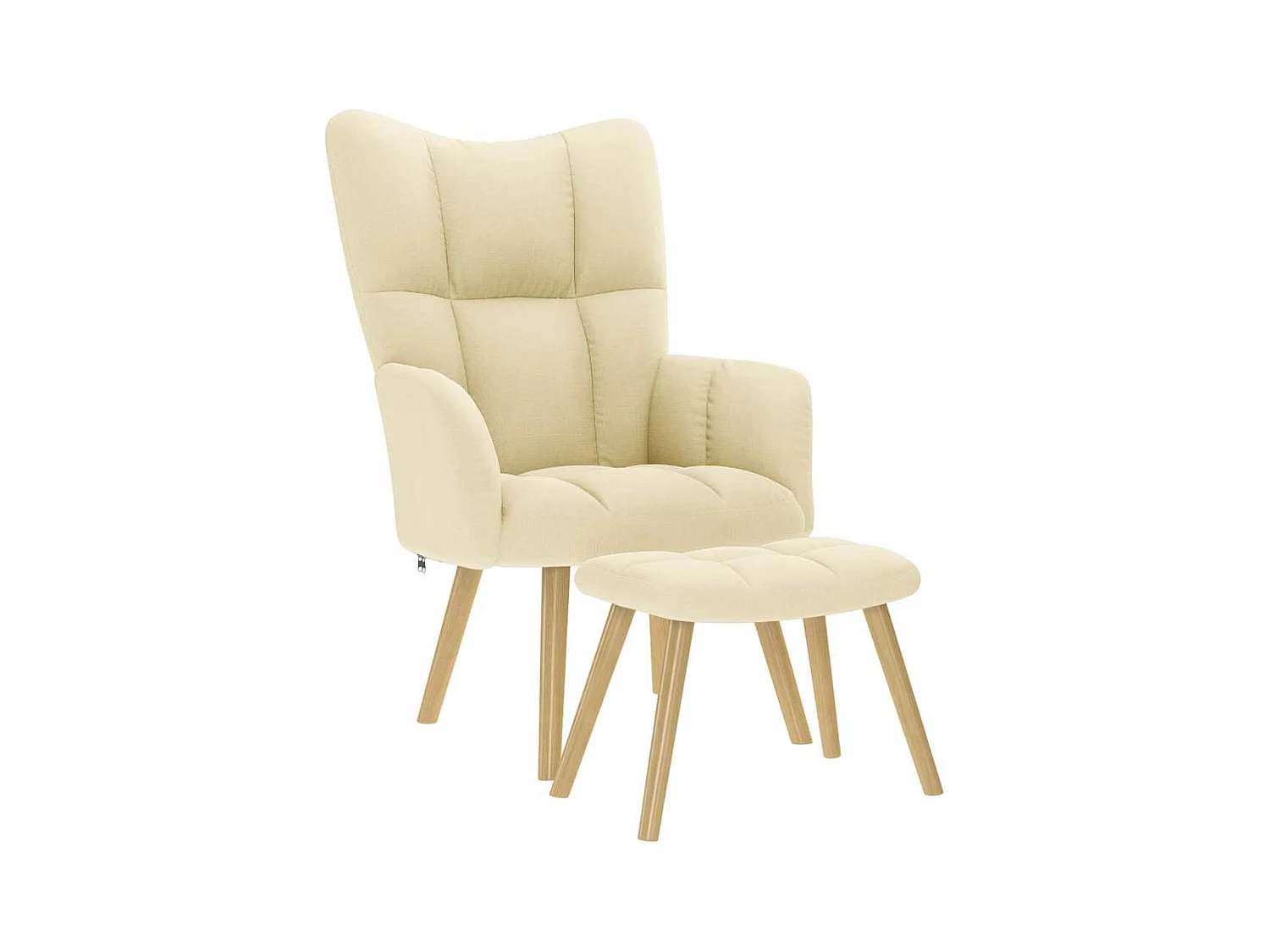 Sillón de relax | Silla de relax con taburete tela color crema SHL3934