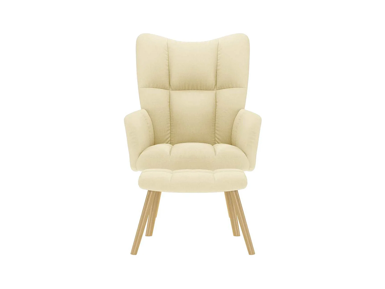 Sillón de relax | Silla de relax con taburete tela color crema SHL3934