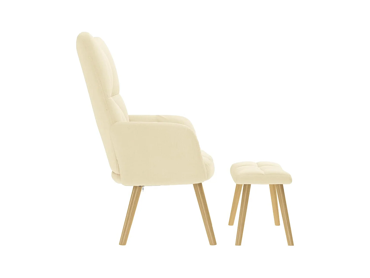 Sillón de relax | Silla de relax con taburete tela color crema SHL3934