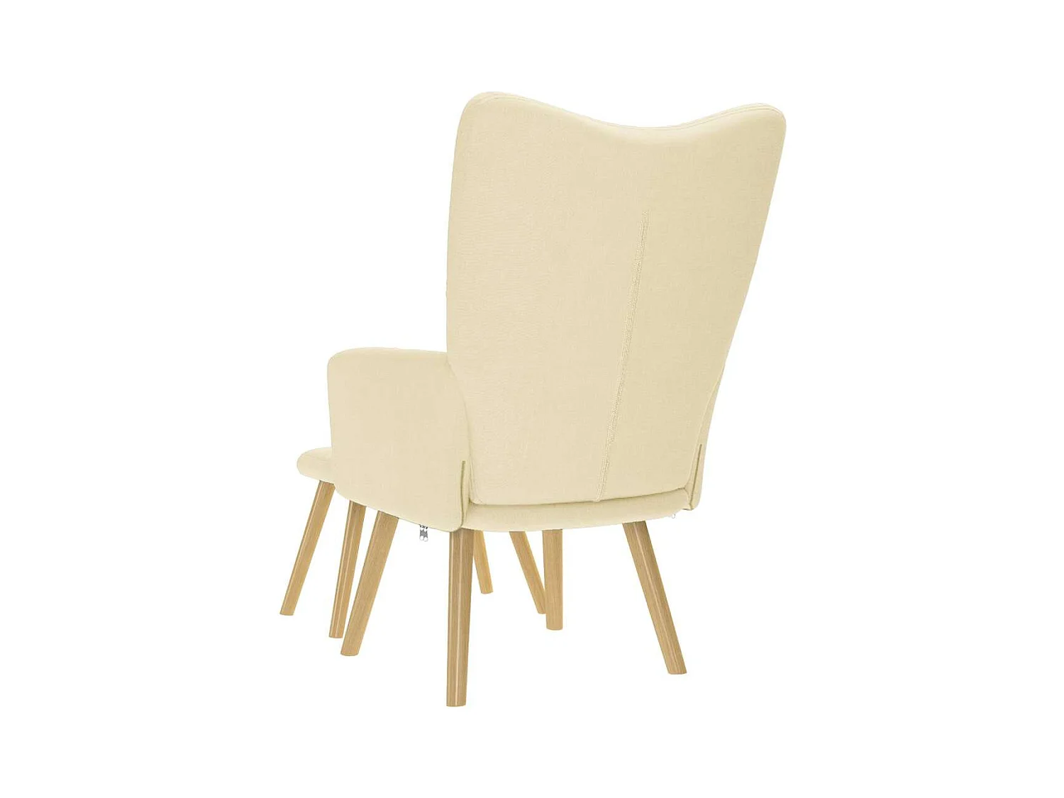 Sillón de relax | Silla de relax con taburete tela color crema SHL3934