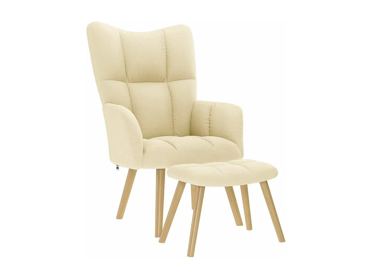 Fauteuil de relaxation-Fauteuil de Lecture avec repose-pied Crème Tissu SHL3067
